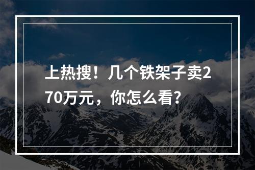 上热搜！几个铁架子卖270万元，你怎么看？