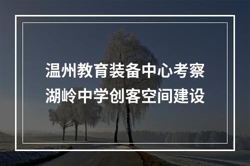 温州教育装备中心考察湖岭中学创客空间建设