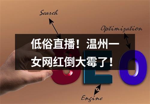 低俗直播！温州一女网红倒大霉了！