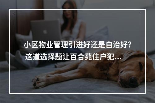 小区物业管理引进好还是自治好？ 这道选择题让百合苑住户犯了难