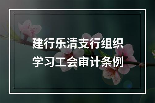 建行乐清支行组织学习工会审计条例