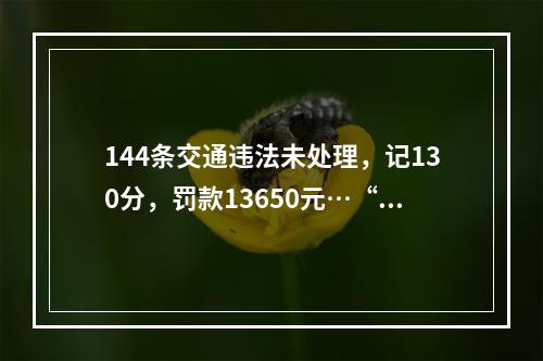 144条交通违法未处理，记130分，罚款13650元…“违法王”在龙湾被截获！