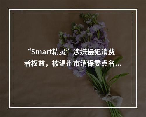 “Smart精灵”涉嫌侵犯消费者权益，被温州市消保委点名后......