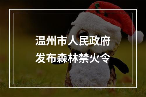 温州市人民政府发布森林禁火令