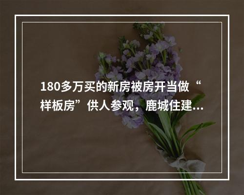 180多万买的新房被房开当做“样板房”供人参观，鹿城住建局回应：看不出有不妥，但...