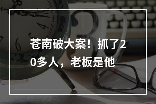 苍南破大案！抓了20多人，老板是他