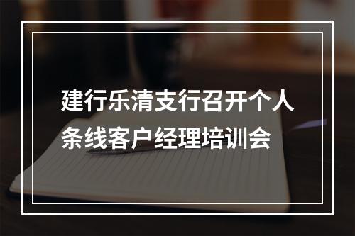 建行乐清支行召开个人条线客户经理培训会