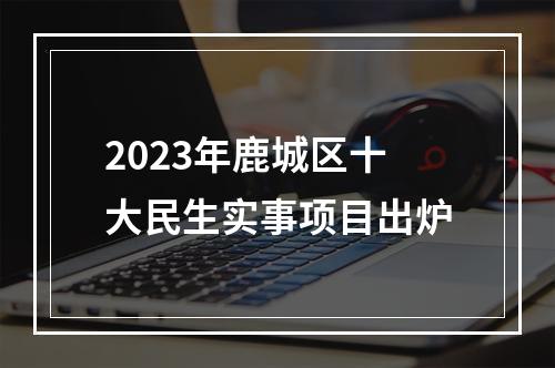 2023年鹿城区十大民生实事项目出炉