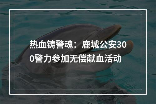 热血铸警魂：鹿城公安300警力参加无偿献血活动