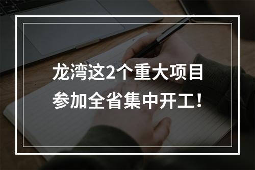 龙湾这2个重大项目参加全省集中开工！