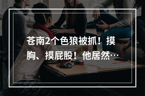 苍南2个色狼被抓！摸胸、摸屁股！他居然…