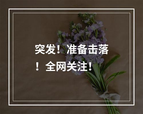 突发！准备击落！全网关注！