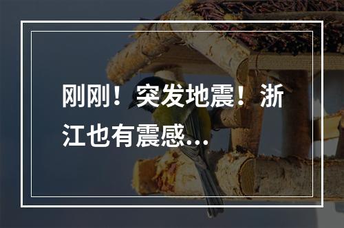 刚刚！突发地震！浙江也有震感...