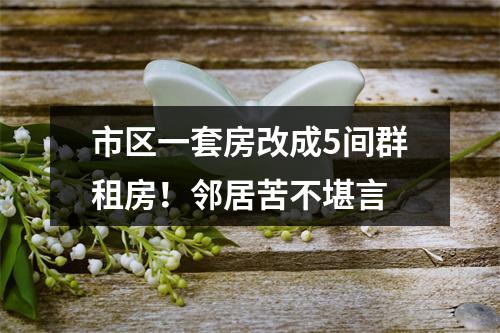 市区一套房改成5间群租房！邻居苦不堪言