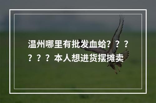 温州哪里有批发血蛤？？？？？？本人想进货摆摊卖
