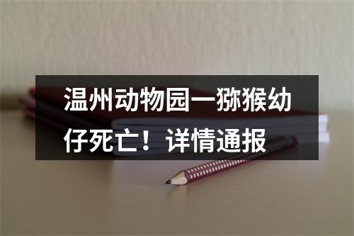 温州动物园一猕猴幼仔死亡！详情通报