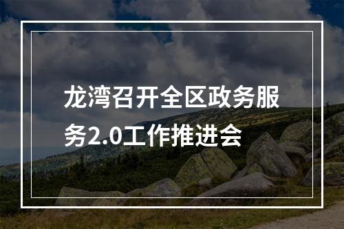 龙湾召开全区政务服务2.0工作推进会