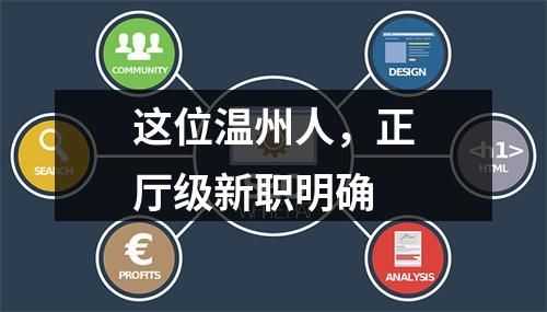 这位温州人，正厅级新职明确