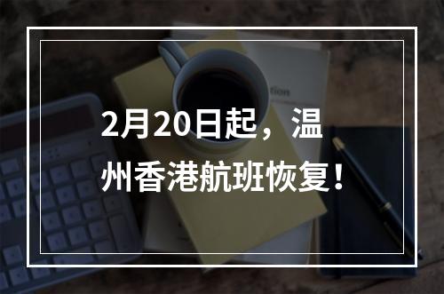 2月20日起，温州香港航班恢复！