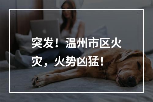 突发！温州市区火灾，火势凶猛！