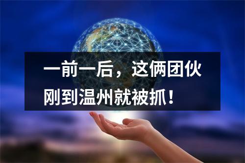 一前一后，这俩团伙刚到温州就被抓！