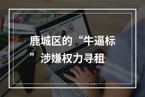 鹿城区的“牛逼标”涉嫌权力寻租