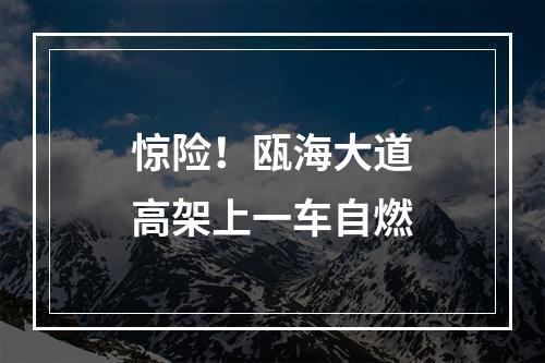 惊险！瓯海大道高架上一车自燃