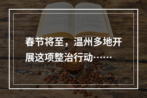 春节将至，温州多地开展这项整治行动……