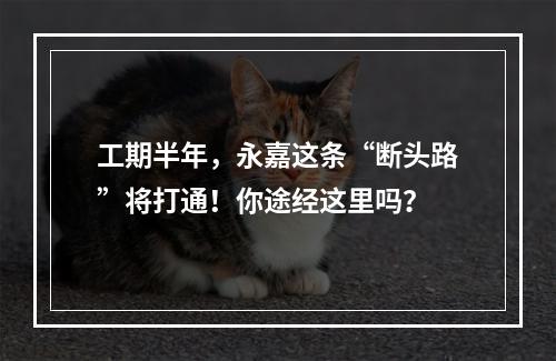 工期半年，永嘉这条“断头路”将打通！你途经这里吗？