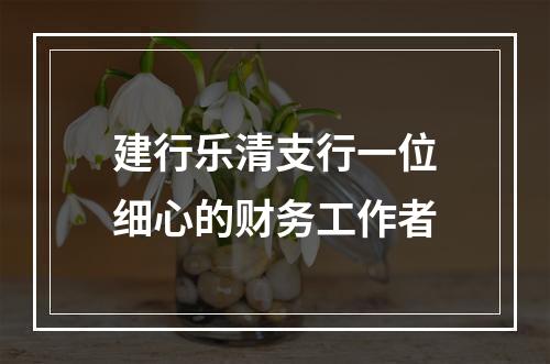 建行乐清支行一位细心的财务工作者