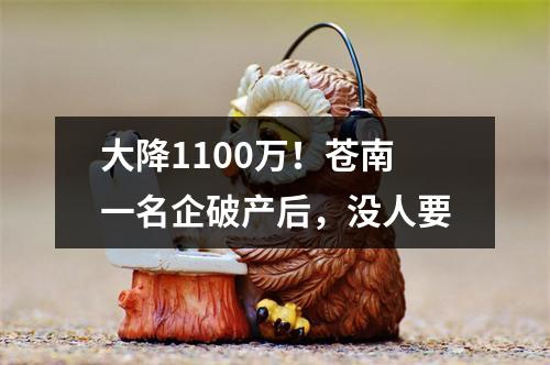 大降1100万！苍南一名企破产后，没人要