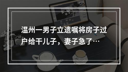 温州一男子立遗嘱将房子过户给干儿子，妻子急了…
