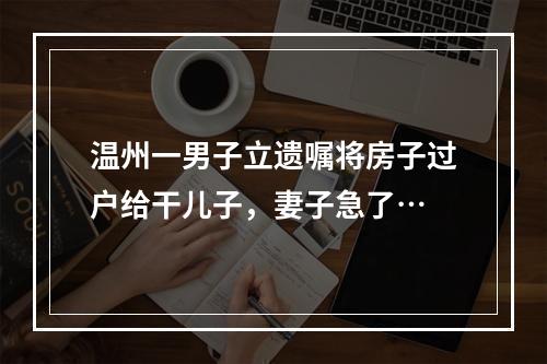 温州一男子立遗嘱将房子过户给干儿子，妻子急了…