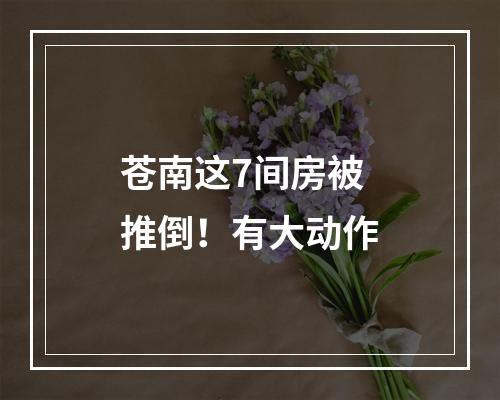 苍南这7间房被推倒！有大动作