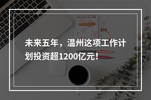 未来五年，温州这项工作计划投资超1200亿元！