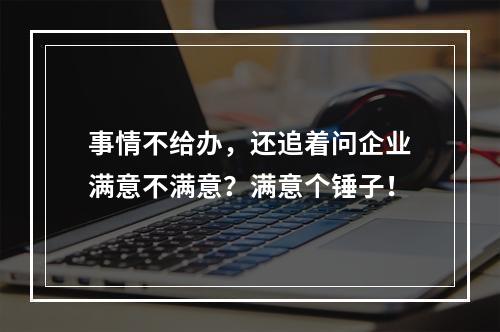 事情不给办，还追着问企业满意不满意？满意个锤子！