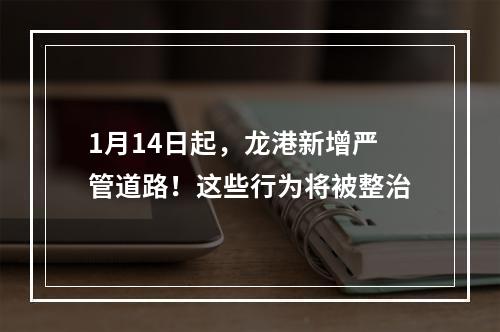 1月14日起，龙港新增严管道路！这些行为将被整治