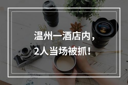 温州一酒店内，2人当场被抓！