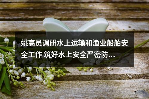 姚高员调研水上运输和渔业船舶安全工作 筑好水上安全严密防线