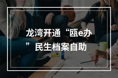 龙湾开通“瓯e办”民生档案自助