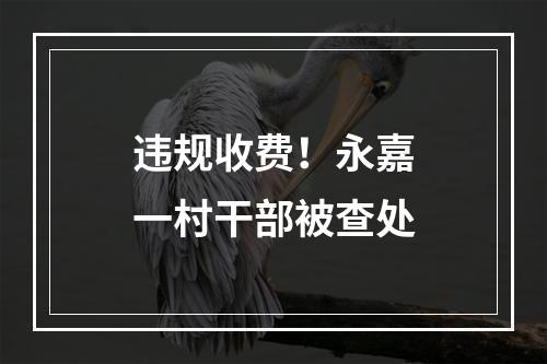 违规收费！永嘉一村干部被查处