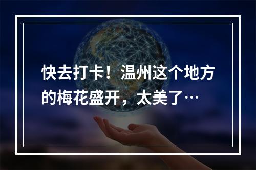 快去打卡！温州这个地方的梅花盛开，太美了…
