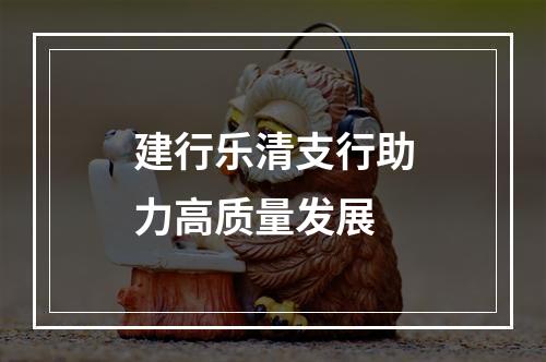 建行乐清支行助力高质量发展