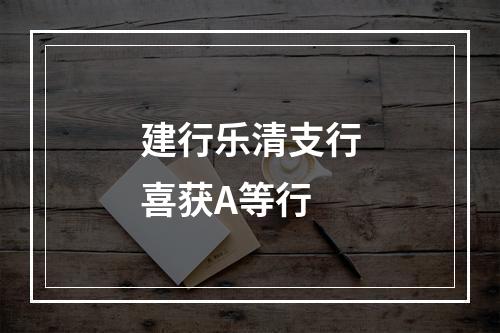 建行乐清支行喜获A等行