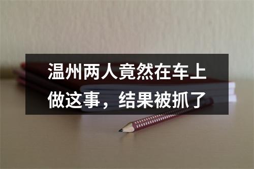温州两人竟然在车上做这事，结果被抓了