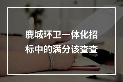 鹿城环卫一体化招标中的满分该查查