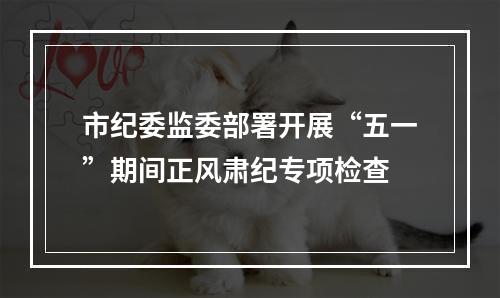 市纪委监委部署开展“五一”期间正风肃纪专项检查