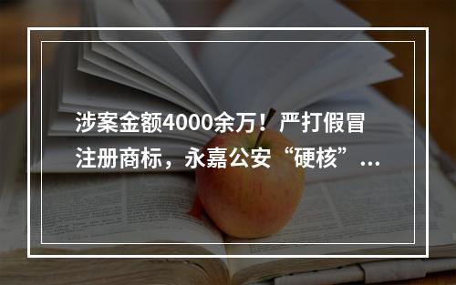 涉案金额4000余万！严打假冒注册商标，永嘉公安“硬核”守护知识产权安全