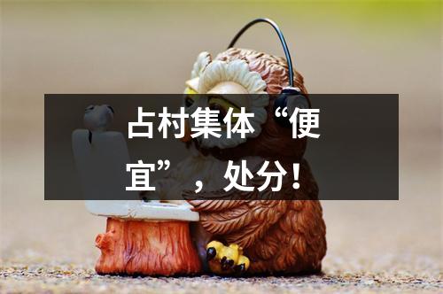 占村集体“便宜”，处分！
