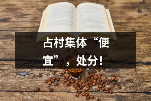 占村集体“便宜”，处分！